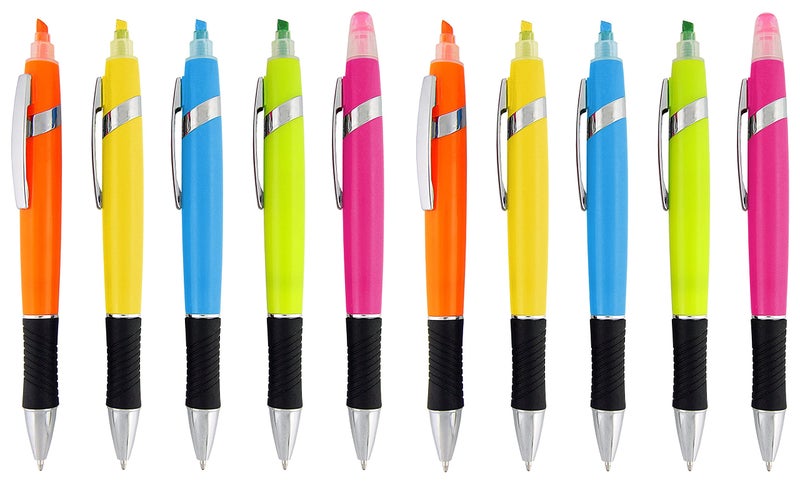SyPen مجموعة أقلام تمييز SyPen مع قلم حبر جاف، تأتي بمجموعة من الألوان الزاهية، 10 قطع - Image 1